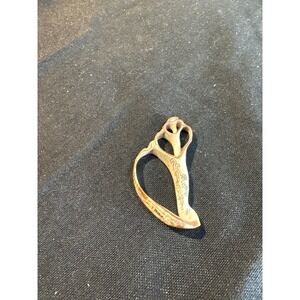 Vintage Carved Bone Scissors Charm Pendant Oriental Design